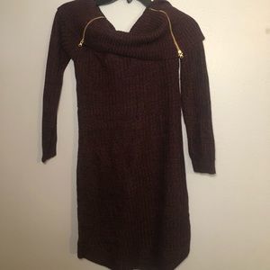 Off the Shoulder Knit Sweater Dress Small